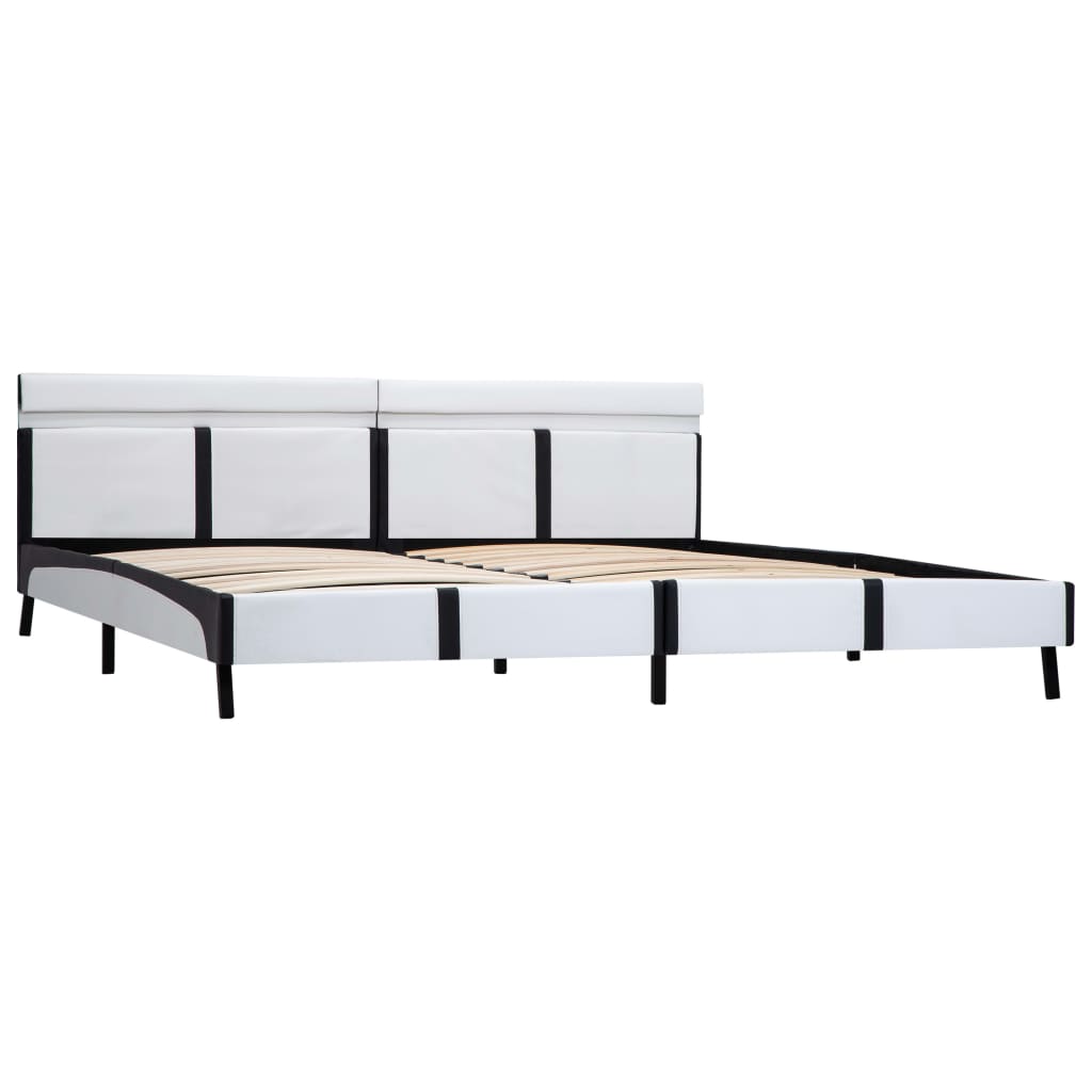 vidaXL Πλαίσιο Κρεβατιού με LED Λευκό 180x200 εκ. από Συνθετικό Δέρμα