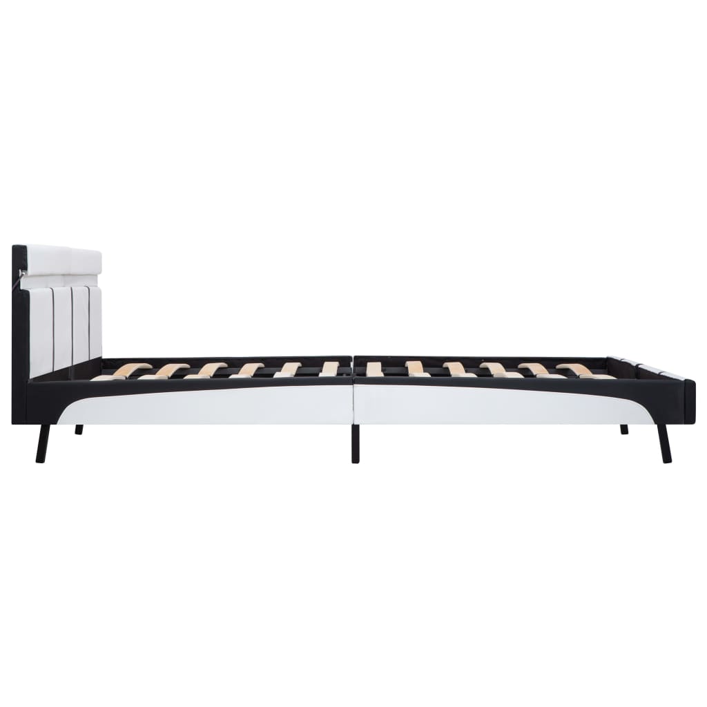 vidaXL Πλαίσιο Κρεβατιού με LED Λευκό 180x200 εκ. από Συνθετικό Δέρμα