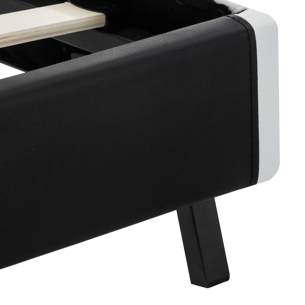 vidaXL Πλαίσιο Κρεβατιού με LED Μαύρο 120x200 εκ. από Συνθετικό Δέρμα