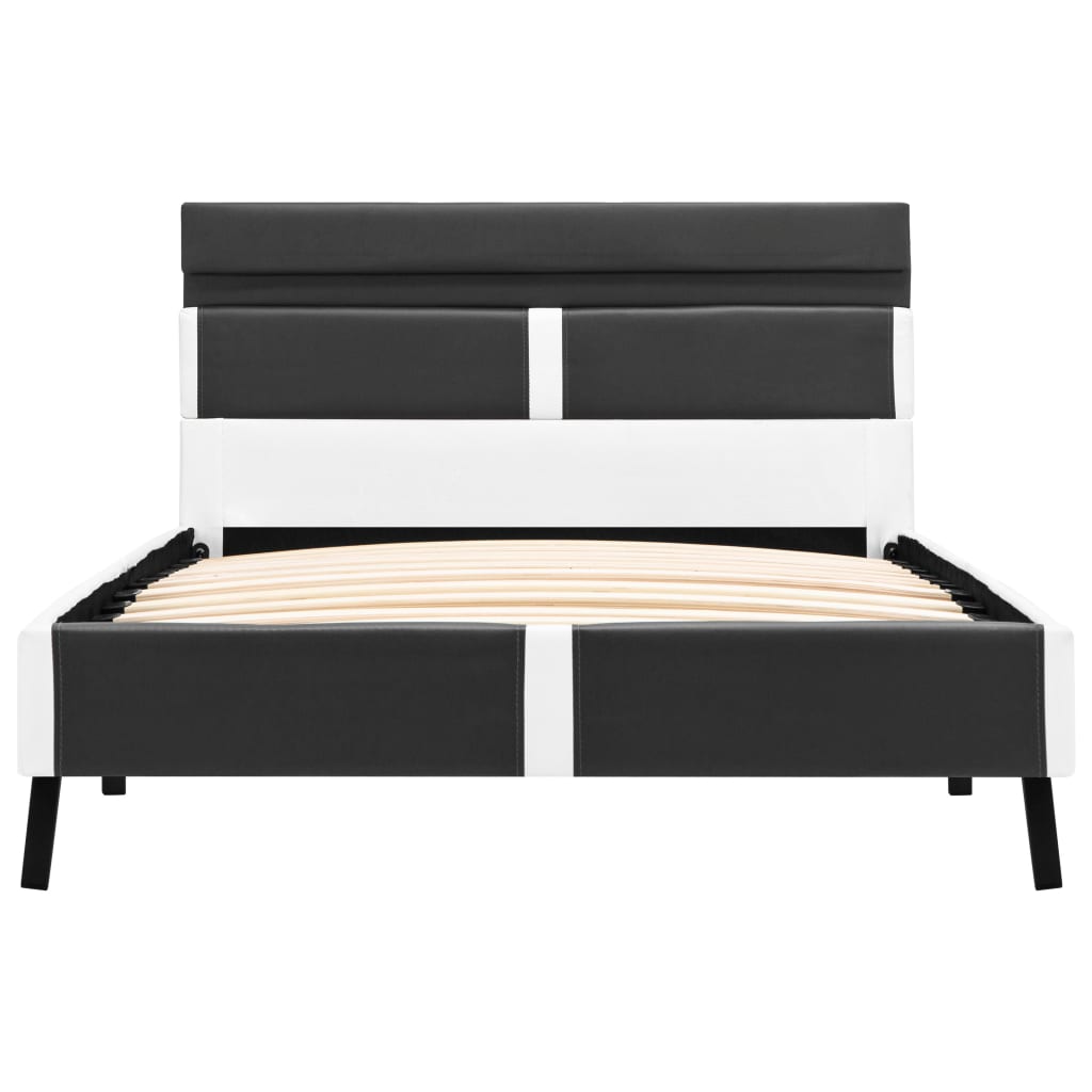 vidaXL Πλαίσιο Κρεβατιού με LED Γκρι 90x200 εκ. από Συνθετικό Δέρμα