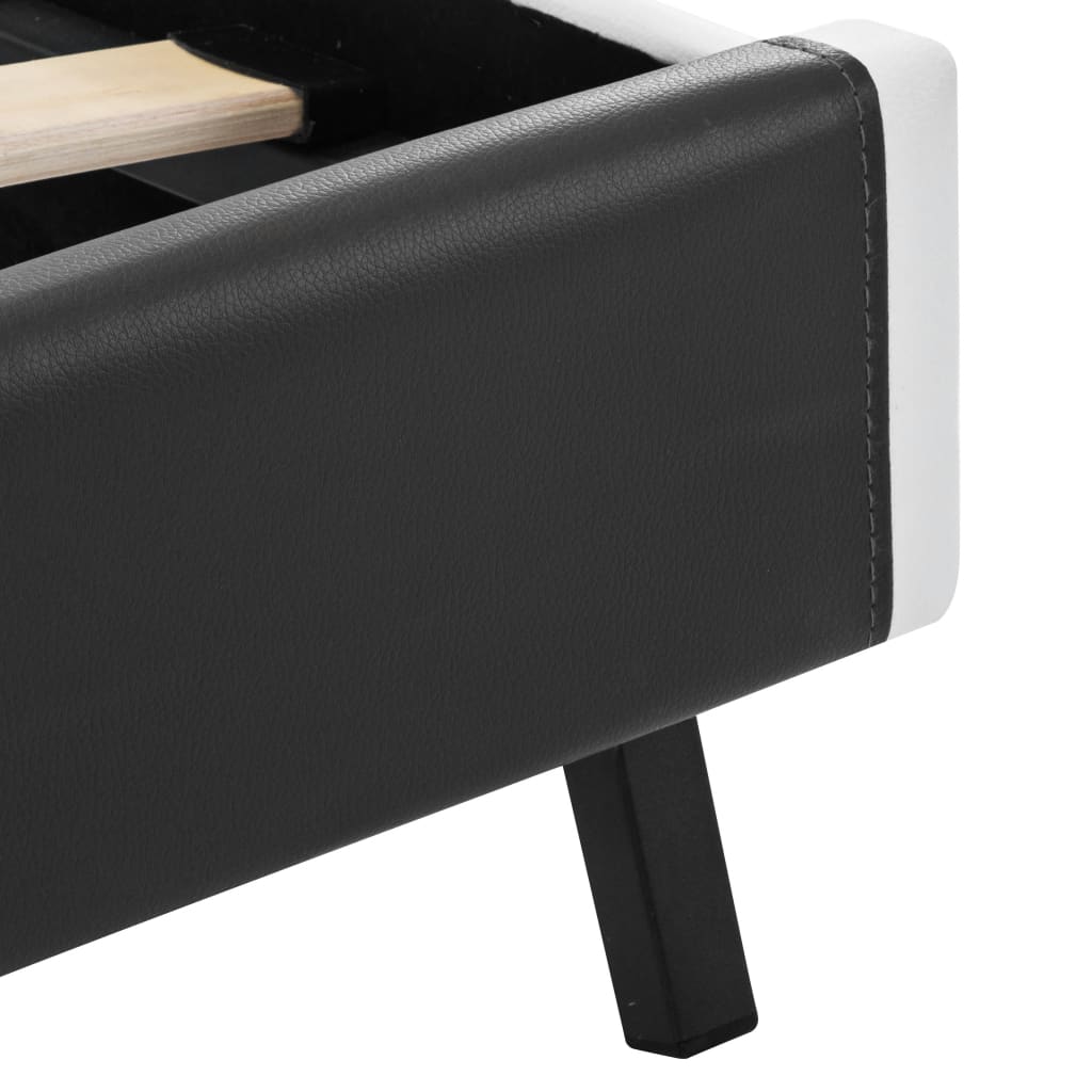 vidaXL Πλαίσιο Κρεβατιού με LED Γκρι 90x200 εκ. από Συνθετικό Δέρμα