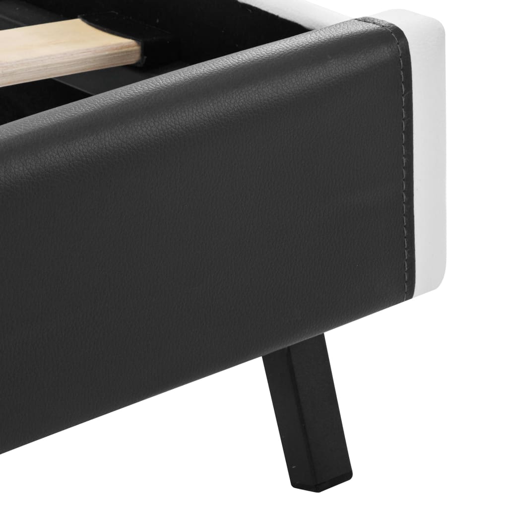 vidaXL Πλαίσιο Κρεβατιού με LED Γκρι 140x200 εκ. από Συνθετικό Δέρμα