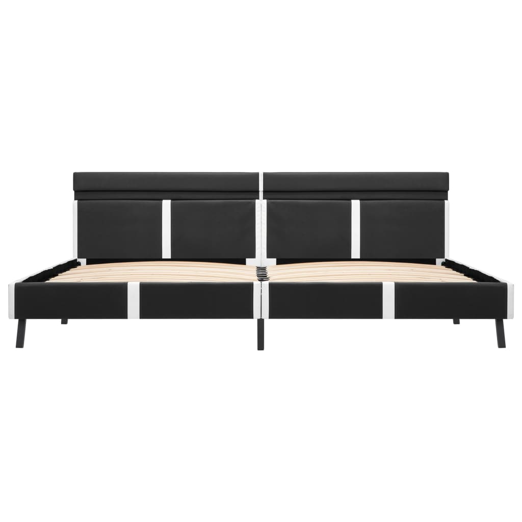 vidaXL Πλαίσιο Κρεβατιού με LED Γκρι 180 x 200 εκ. από Συνθετικό Δέρμα