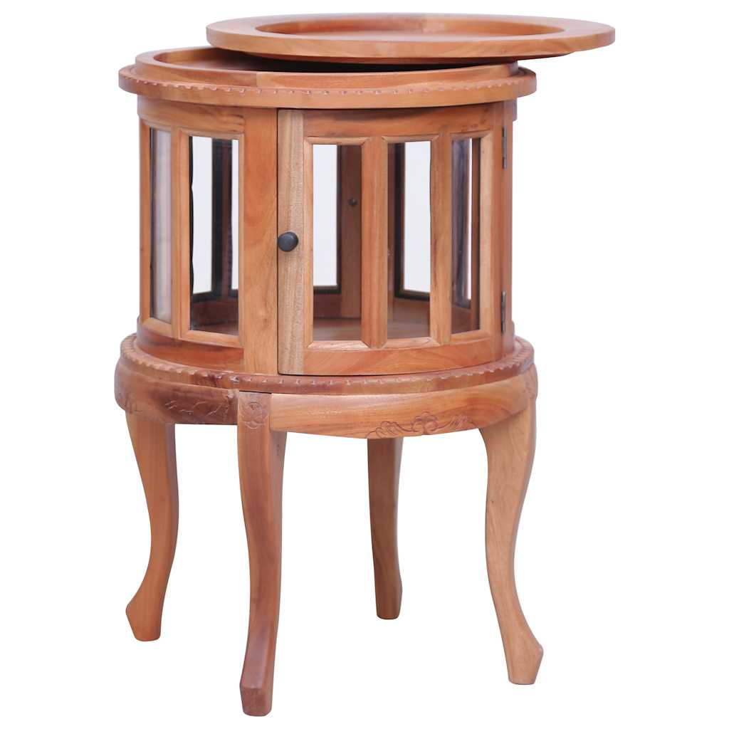 vidaXL Τραπεζάκι Βιτρίνα Φυσικό Χρώμα 50 x 50 x 76 εκ. από Μασίφ Μαόνι