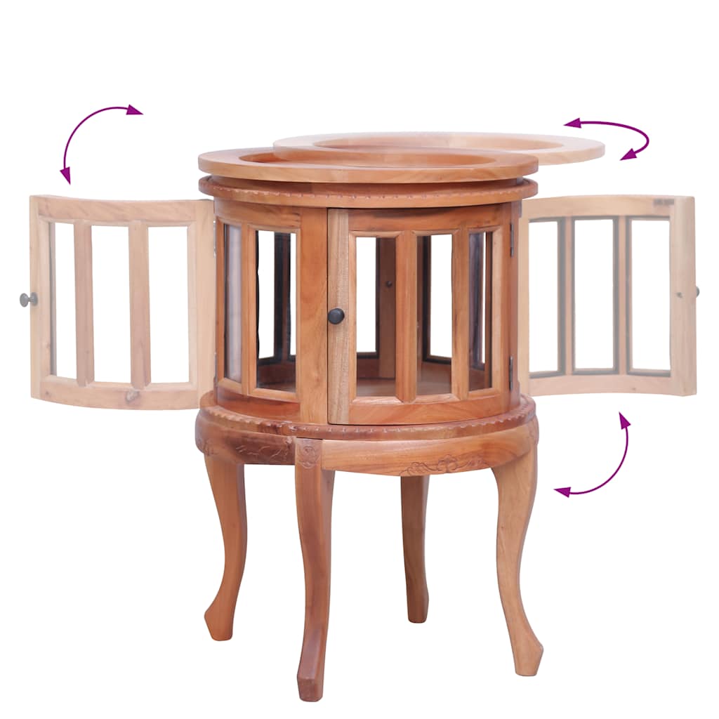 vidaXL Τραπεζάκι Βιτρίνα Φυσικό Χρώμα 50 x 50 x 76 εκ. από Μασίφ Μαόνι