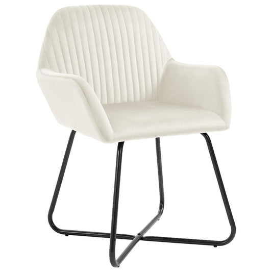 vidaXL Καρέκλες Τραπεζαρίας 2 τεμ. Κρεμ Βελούδινες