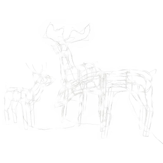 vidaXL Τάρανδοι Χριστουγεννιάτικοι Φωτιζόμενοι 3 τεμ. με 229 LED