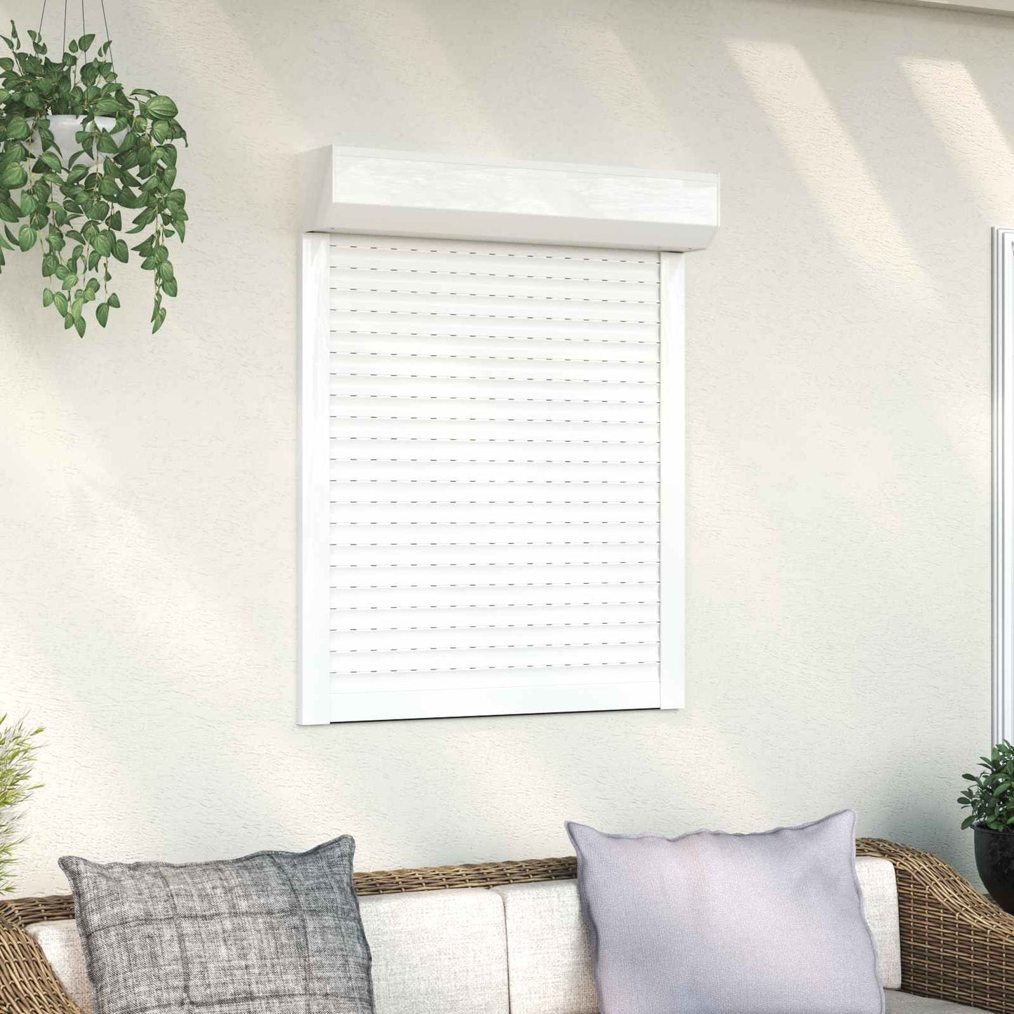 vidaXL Ρολό εισόδου Λευκός 80 x 100 cm Αλουμίνιο και Πολυουρεθάνη