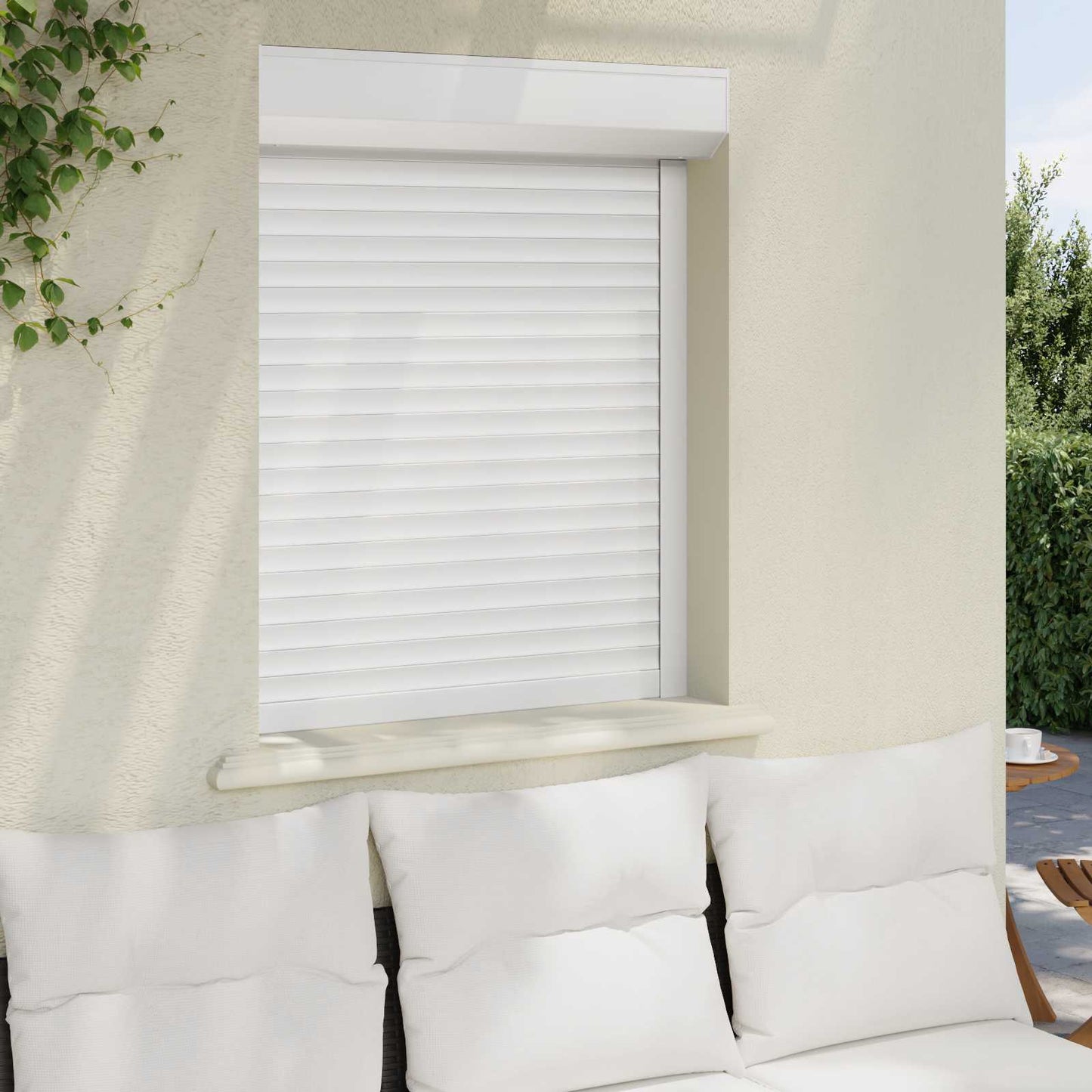vidaXL Ρολό εισόδου Λευκός 80 x 100 cm Αλουμίνιο και Πολυουρεθάνη