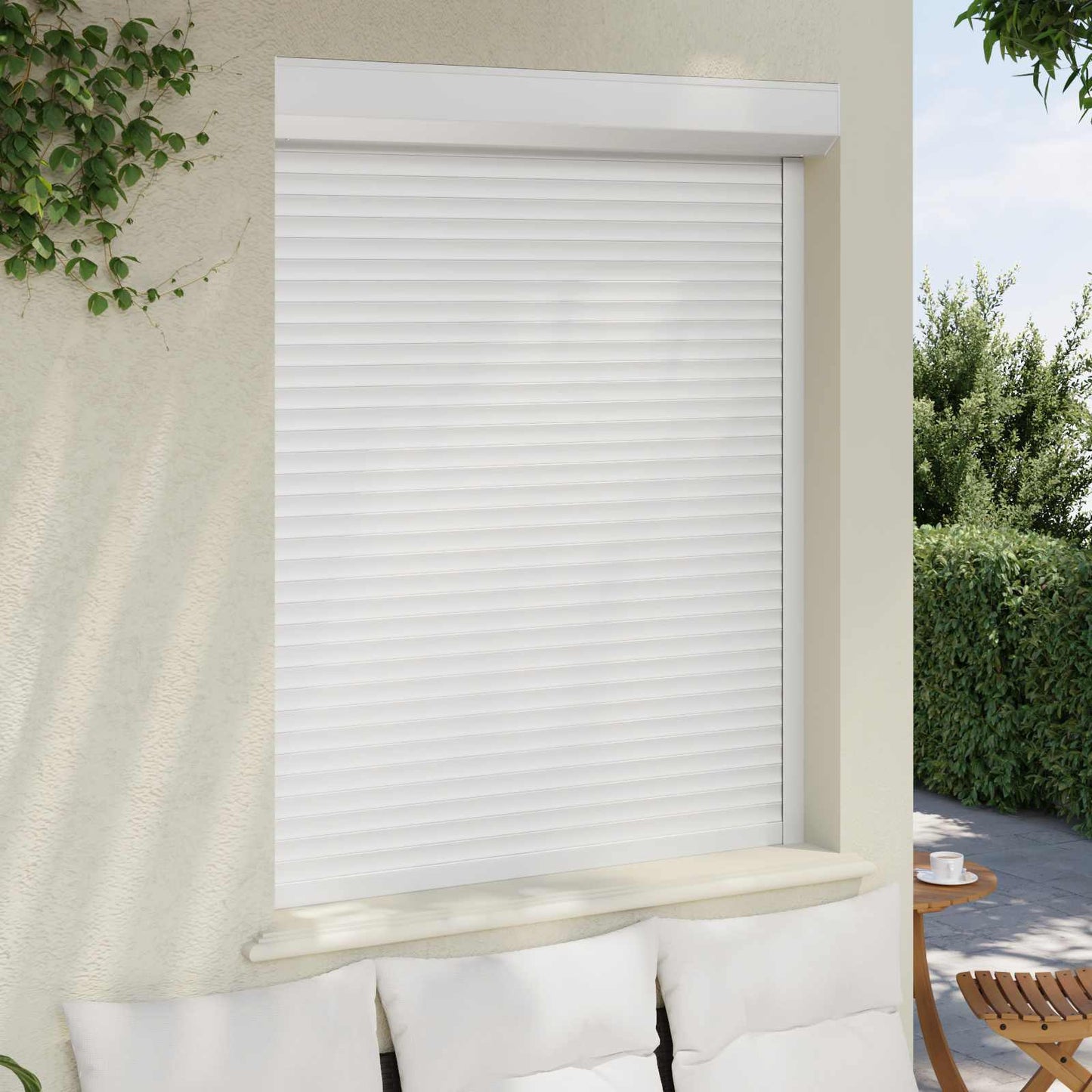 vidaXL Ρολό εισόδου Λευκός 120 x 150 cm Αλουμίνιο και Πολυουρεθάνη