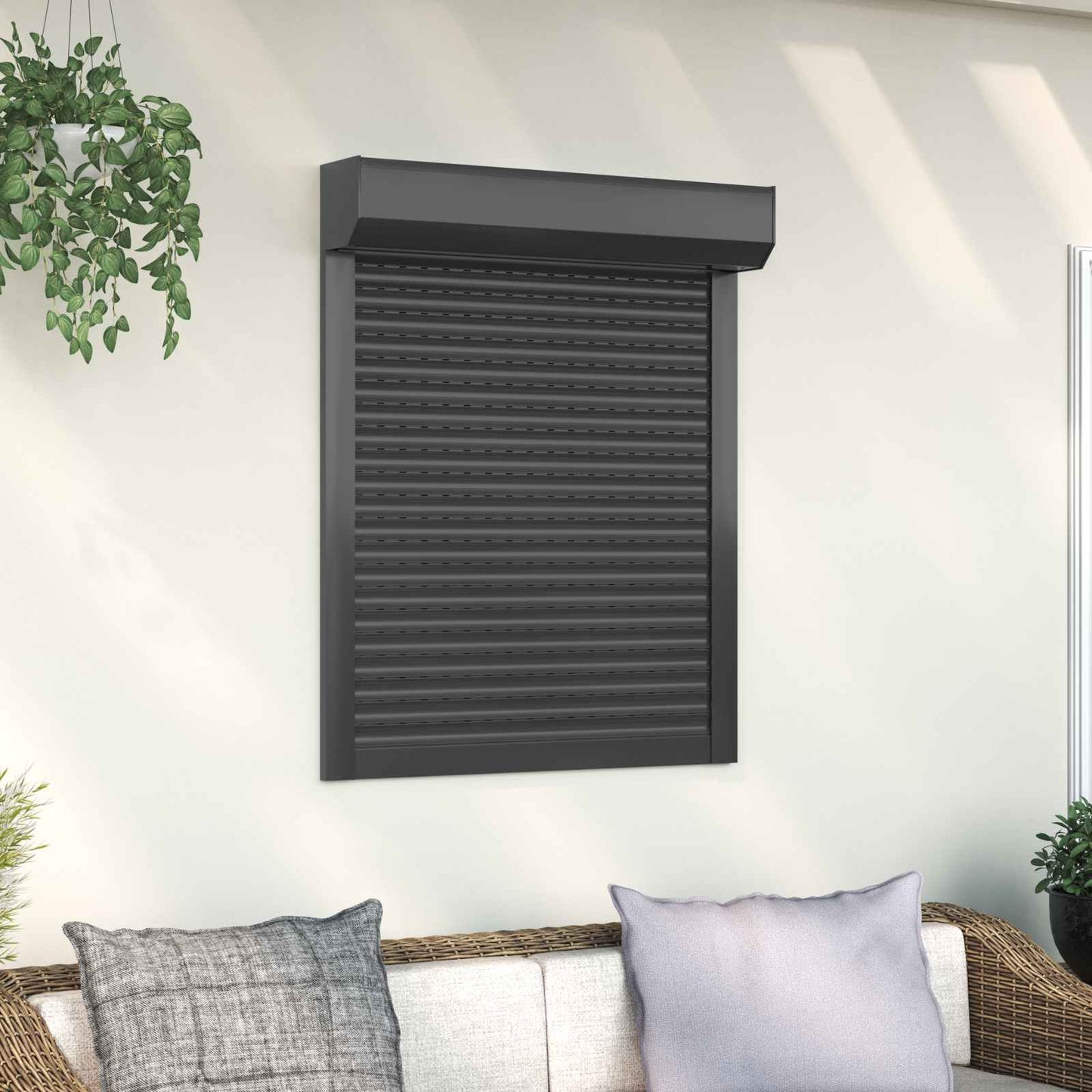 vidaXL Ρολό εισόδου Ανθρακί 80 x 100 cm Αλουμίνιο και Πολυουρεθάνη