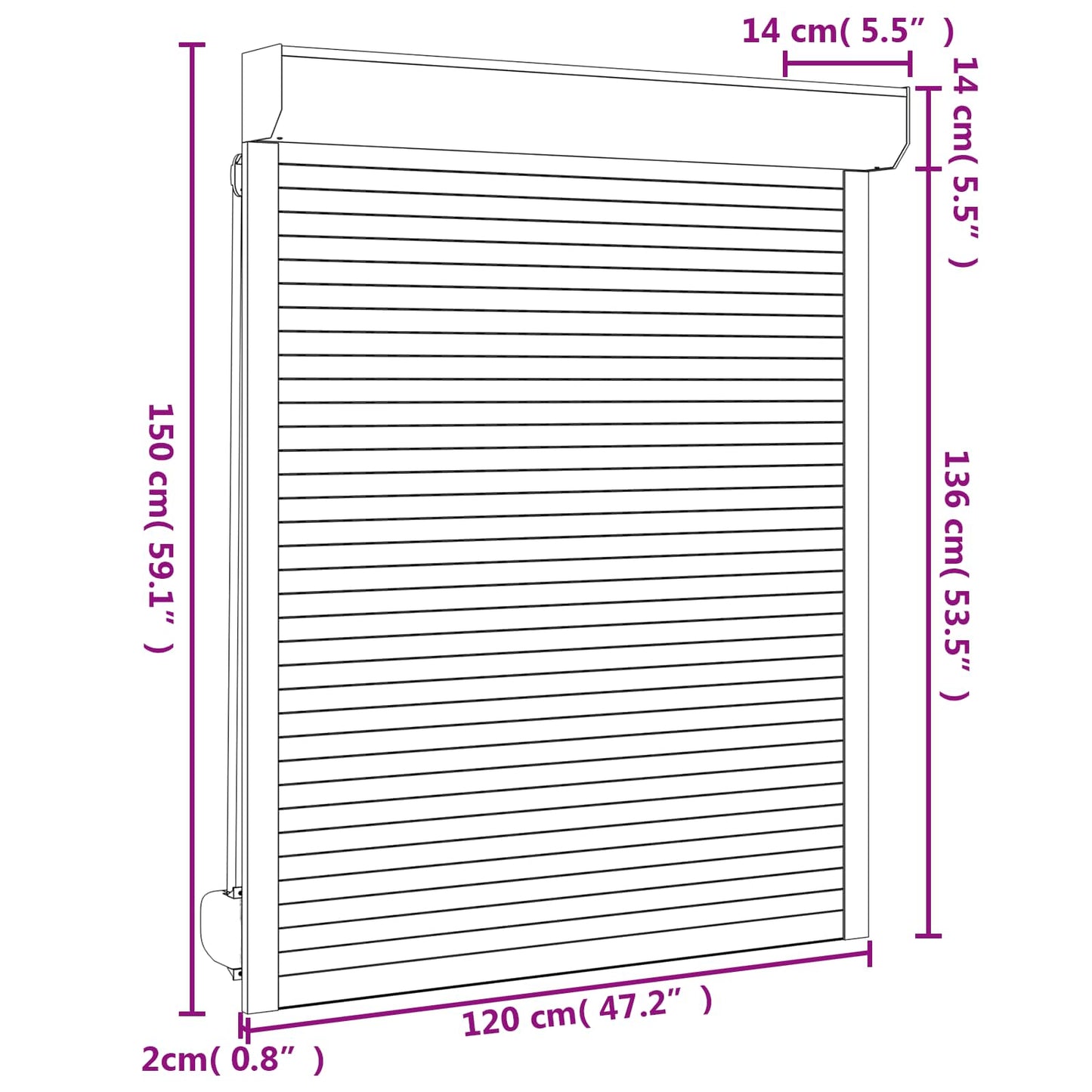 vidaXL Ρολό εισόδου Ανθρακί 120 x 150 cm Αλουμίνιο και Πολυουρεθάνη