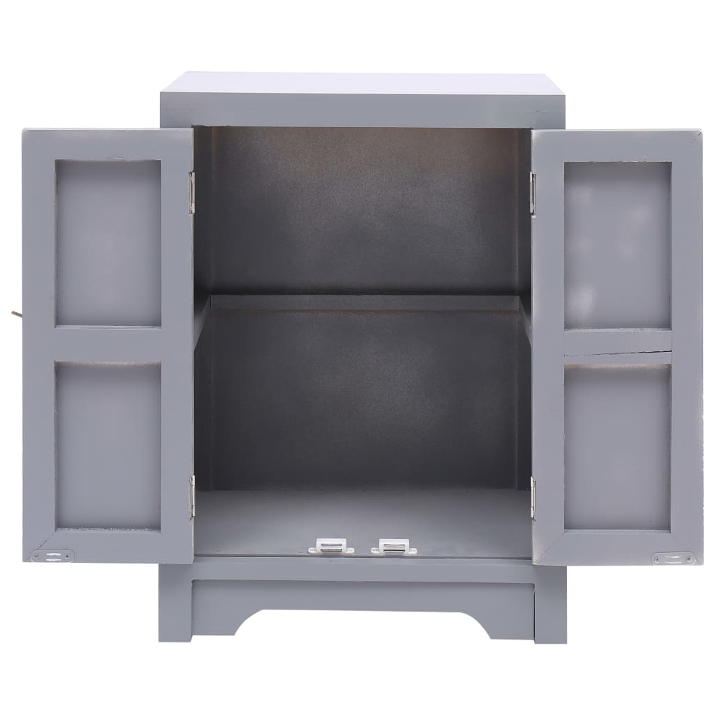 vidaXL Κομοδίνο Γκρι 38 x 28 x 52 εκ. από Ξύλο Παυλώνιας