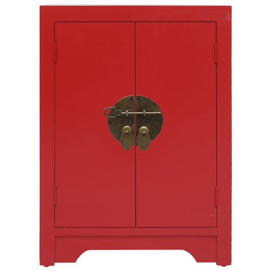 vidaXL Κομοδίνο Κόκκινο 38 x 28 x 52 εκ. από Ξύλο Παυλώνιας