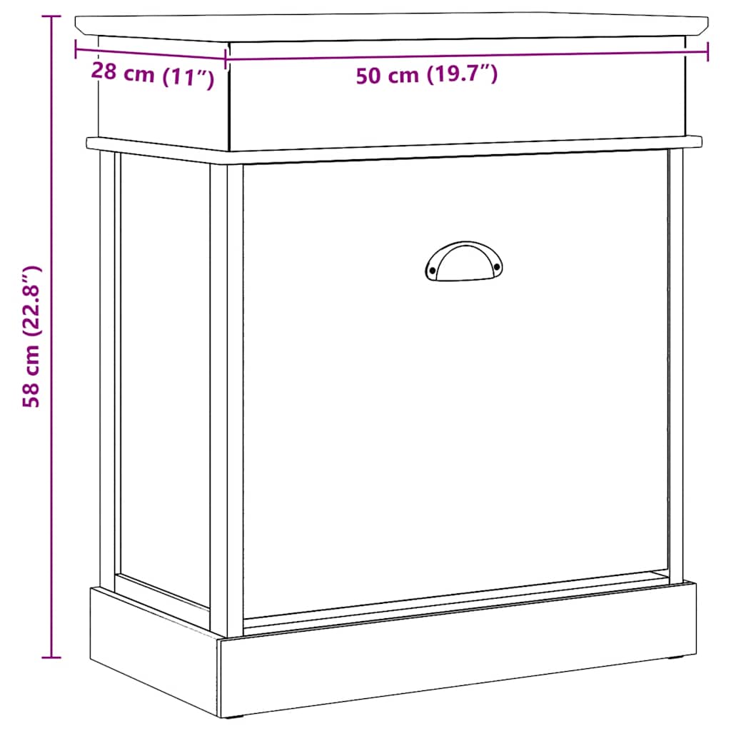 vidaXL Παπουτσοθήκη Λευκή 50 x 28 x 58 εκ. από Ξύλο Παυλώνιας