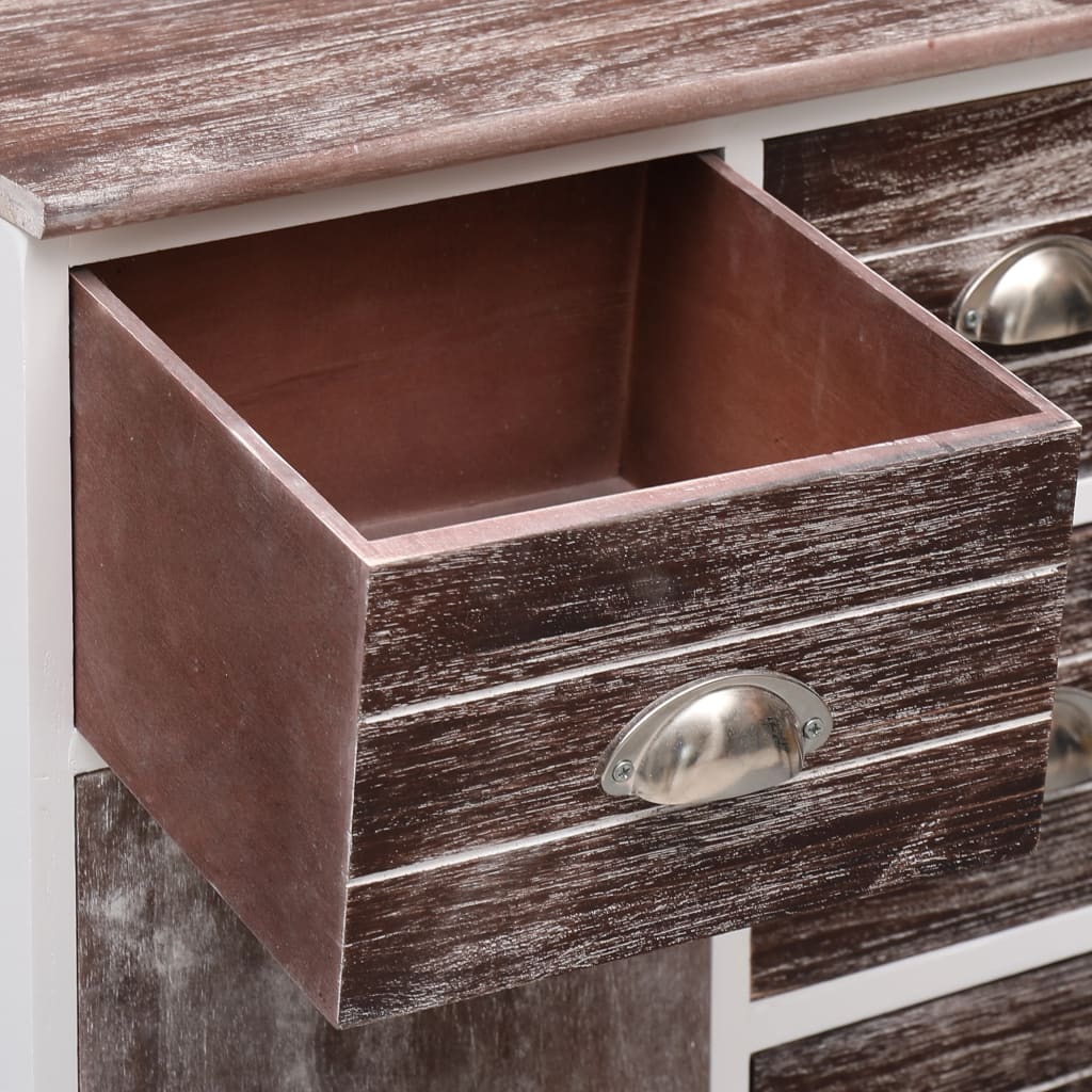 vidaXL Ντουλάπι με 10 Συρτάρια Καφέ 113 x 30 x 79 εκ. από Ξύλο