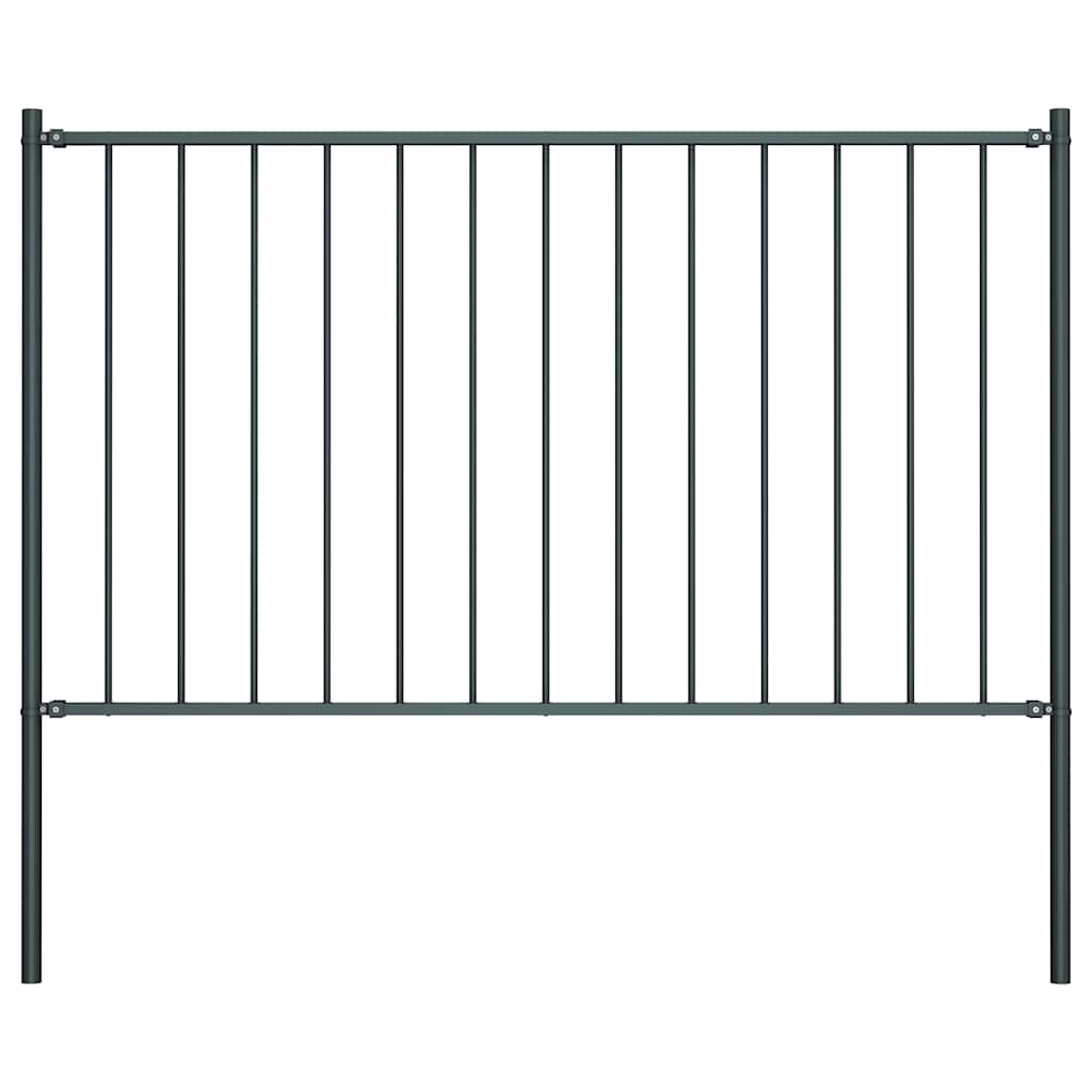 vidaXL Πάνελ Περίφραξης με Στύλους Ατσάλι με Ηλεκτροστατική Βαφή Ανθρακί 1,81x0,75 μ.