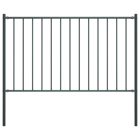vidaXL Πάνελ Περίφραξης με Στύλους Ατσάλι με Ηλεκτροστατική Βαφή Ανθρακί 1,81x0,75 μ.