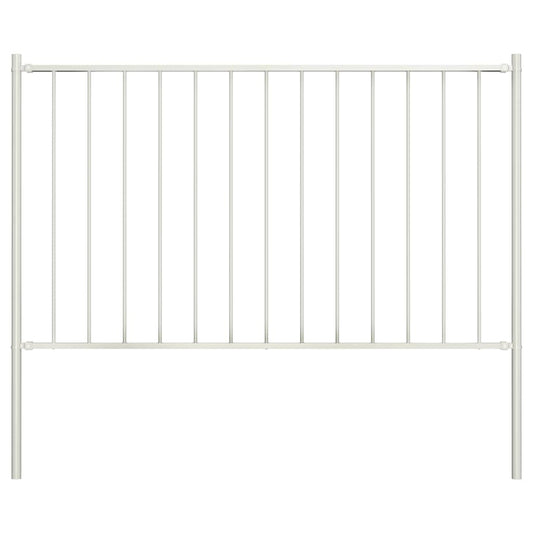 vidaXL Πάνελ Περίφραξης με Στύλους από Ατσάλι με Ηλεκτροστατική Βαφή 1,81x0,75 μ. Λευκό