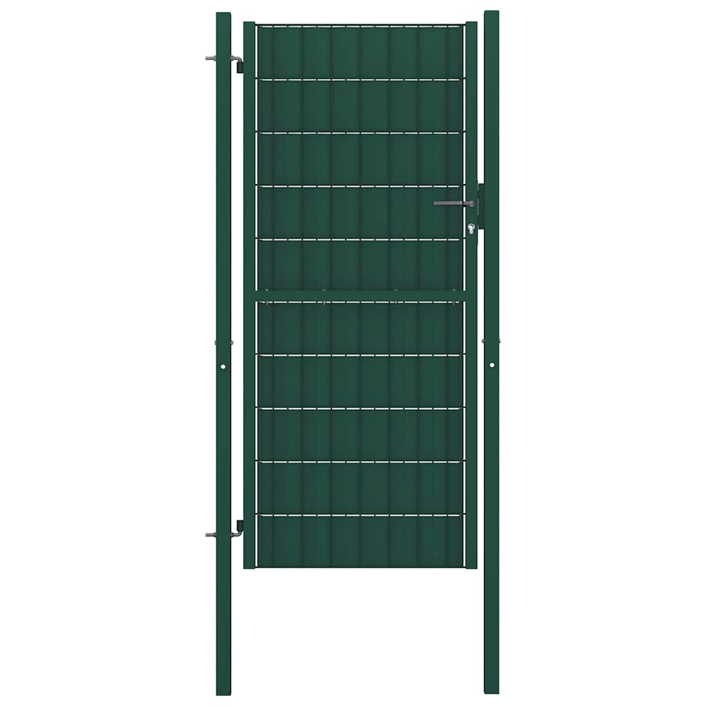 vidaXL Πόρτα Περίφραξης Πράσινη 100x164 εκ. από PVC και Ατσάλι