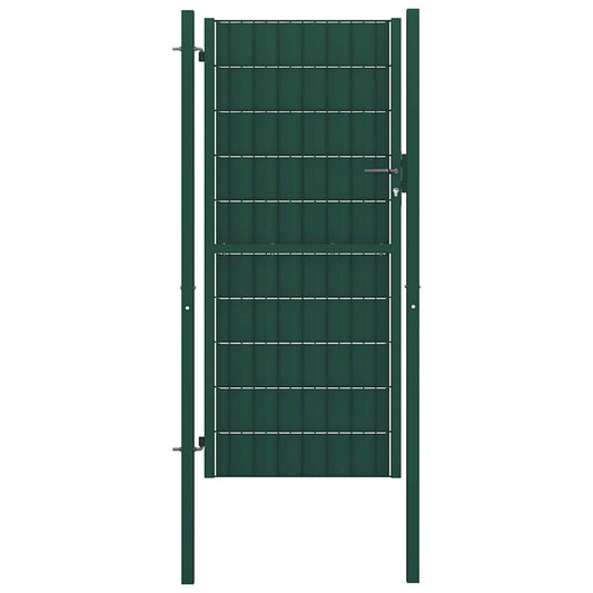vidaXL Πόρτα Περίφραξης Πράσινη 100x164 εκ. από PVC και Ατσάλι