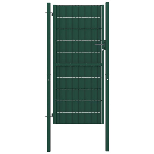 vidaXL Πόρτα Περίφραξης Πράσινη 100x204 εκ. από PVC και Ατσάλι