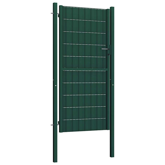 vidaXL Πόρτα Περίφραξης Πράσινη 100x204 εκ. από PVC και Ατσάλι