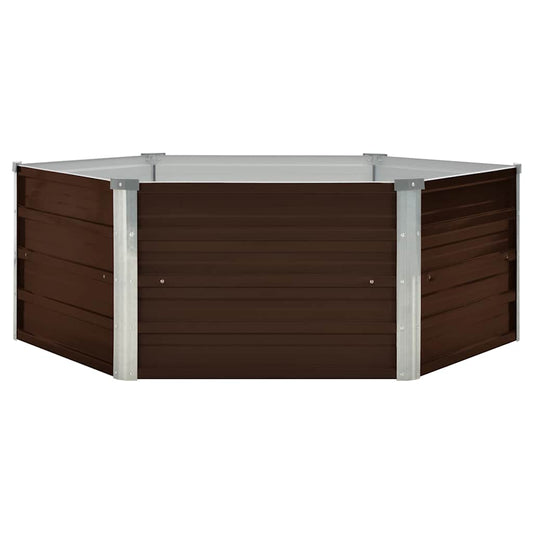 vidaXL Ζαρντινιέρα Ψηλή Καφέ 129 x 129 x 45 εκ. Γαλβανισμένος Χάλυβας