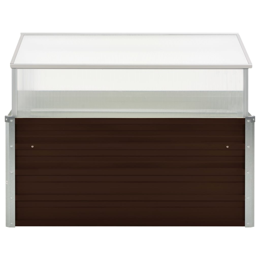 vidaXL Θερμοκήπιο Σπορείο Καφέ 100x100x85 εκ. από Γαλβανισμένο Χάλυβα