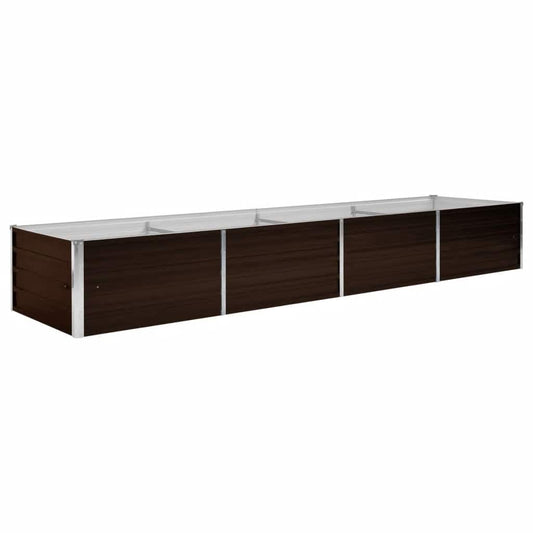 vidaXL Ζαρντινιέρα Υπερυψωμένη Καφέ 320x80x45 εκ. Γαλβανισμ. Χάλυβας