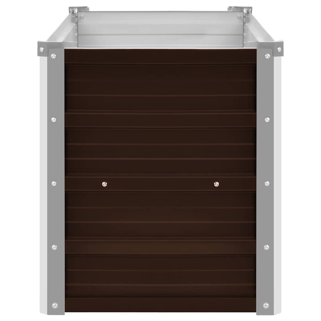 vidaXL Ζαρντινιέρα Υπερυψωμένη Καφέ 160x40x45 εκ. Γαλβανισμ. Χάλυβας