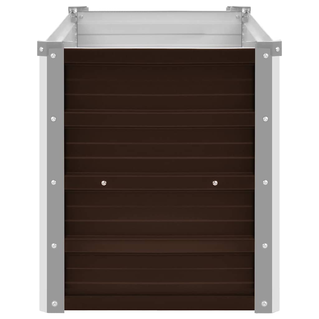 vidaXL Ζαρντινιέρα Υπερυψωμένη Καφέ 100x40x45 εκ. Γαλβανισμ. Χάλυβας