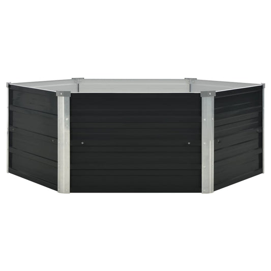vidaXL Ζαρντινιέρα Ψηλή Ανθρακί 129x129x45 εκ. από Γαλβανισμένο Χάλυβα