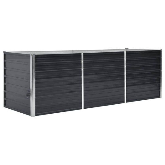 vidaXL Ζαρντινιέρα Υπερυψωμένη Ανθρακί 240x80x77 εκ. Γαλβαν. Χάλυβας