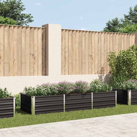 vidaXL Ζαρντινιέρα Υπερυψωμένη Ανθρακί 240x80x45 εκ. Γαλβαν. Χάλυβας