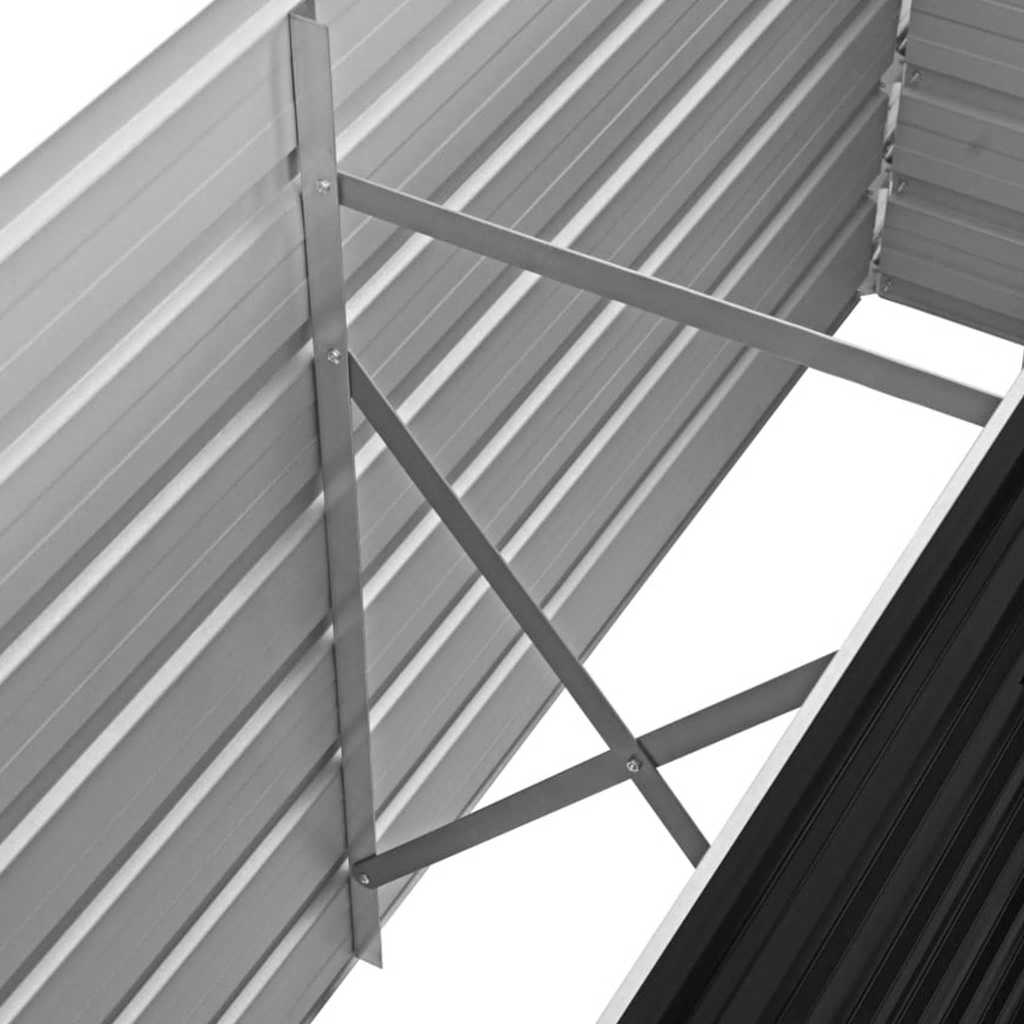 vidaXL Ζαρντινιέρα Υπερυψωμένη Ανθρακί 160x40x77 εκ. Γαλβαν. Χάλυβας