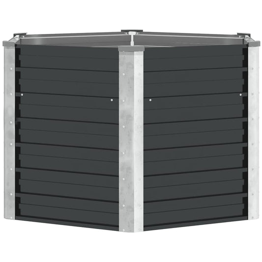 vidaXL Ζαρντινιέρα Υπερυψωμένη Ανθρακί 129x129x77 εκ. Γαλβαν. Χάλυβας