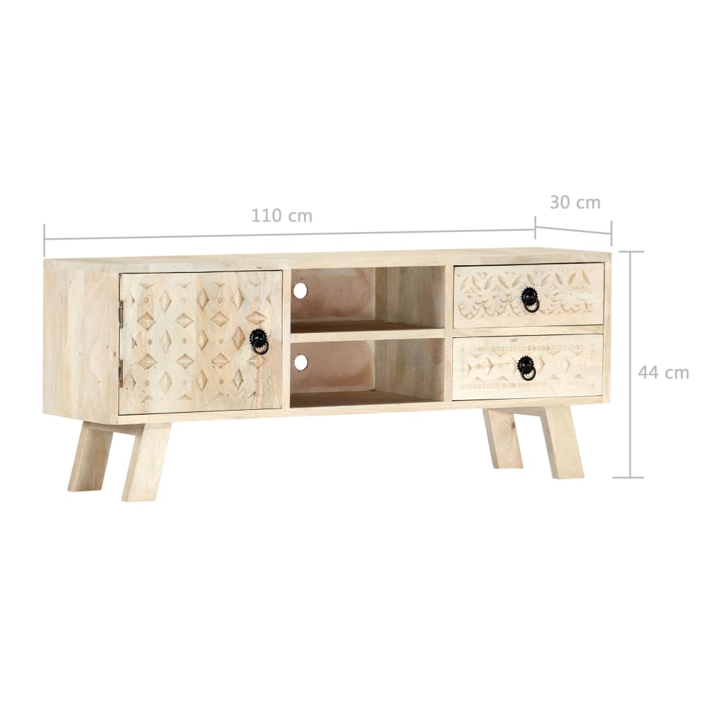 vidaXL Έπιπλο Τηλεόρασης 110x30x44 εκ. από Μασίφ Ξύλο Μάνγκο
