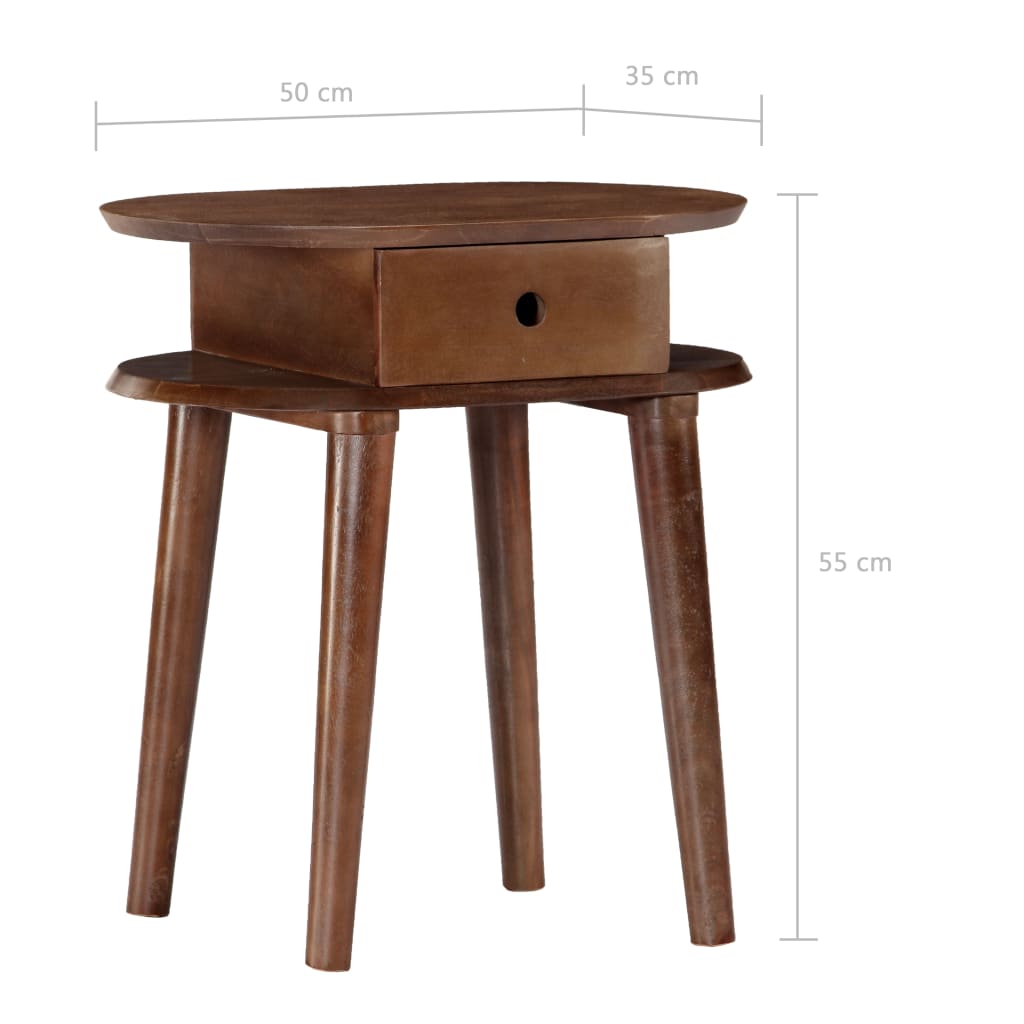 vidaXL Κομοδίνο 50x35x55 εκ. από Μασίφ Ξύλο Ακακίας