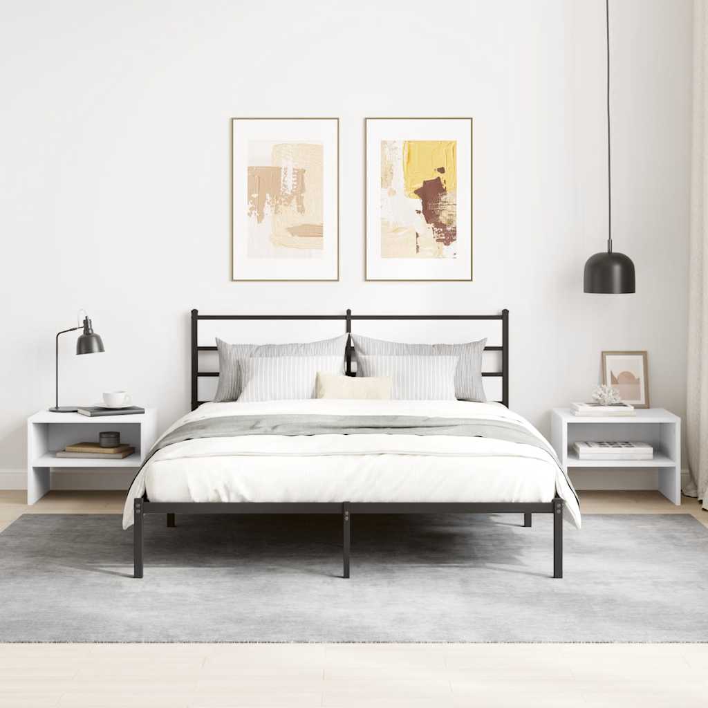 vidaXL Κομοδίνο Λευκό 40 x 30 x 30 εκ. από Επεξ. Ξύλο