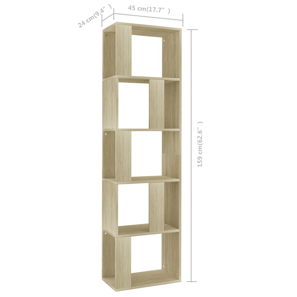 vidaXL Βιβλιοθήκη/Διαχωριστικό Sonoma Δρυς 45x24x159 εκ. Επεξ. Ξύλο
