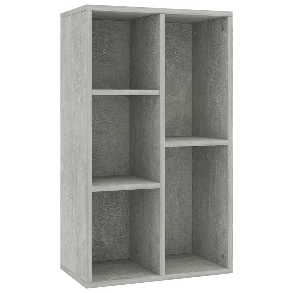 vidaXL Ραφιέρα/Βιβλιοθήκη Γκρι Σκυροδέματος 50x25x80 εκ. Επεξ. Ξύλο
