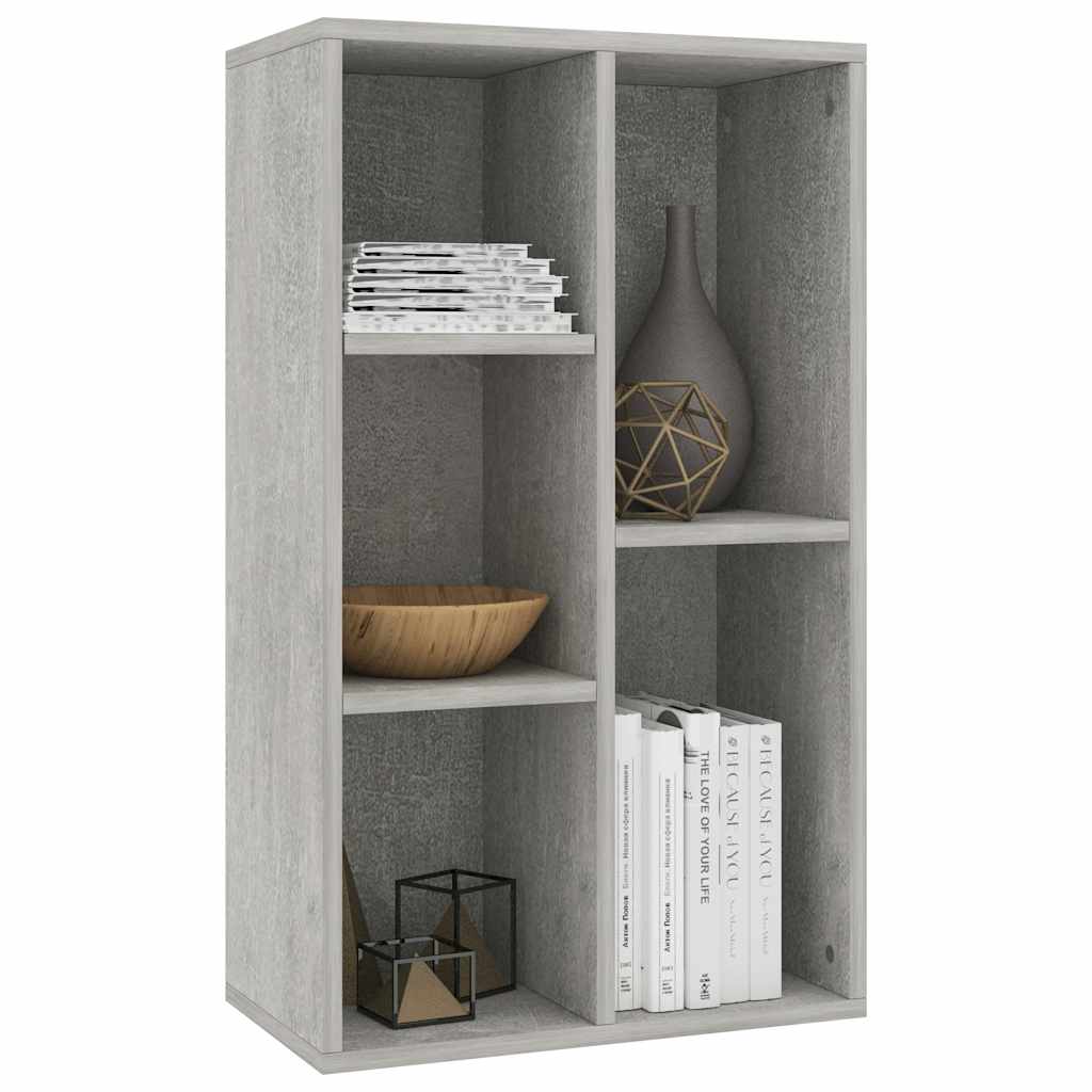 vidaXL Ραφιέρα/Βιβλιοθήκη Γκρι Σκυροδέματος 50x25x80 εκ. Επεξ. Ξύλο
