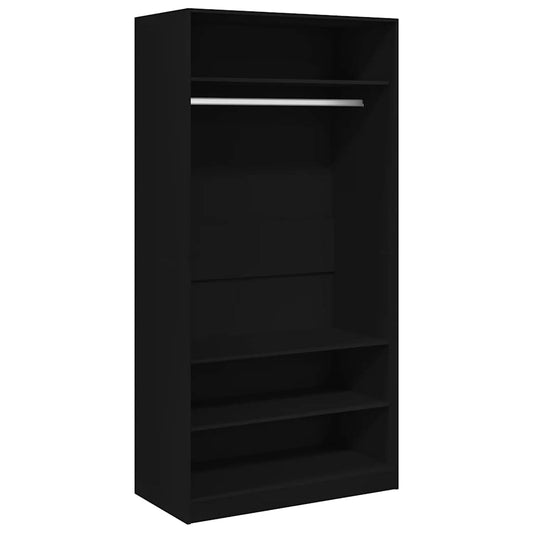 vidaXL Ντουλάπα Μαύρη 100 x 50 x 200 εκ. από Επεξ. Ξύλο