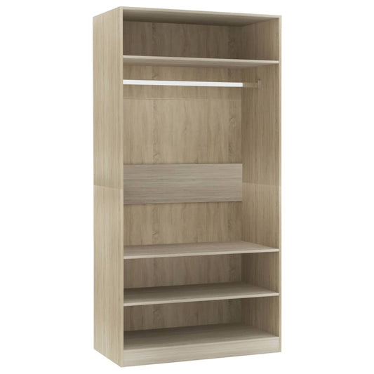 vidaXL Ντουλάπα Χρώμα Sonoma Δρυς 100 x 50 x 200 εκ. από Επεξ. Ξύλο
