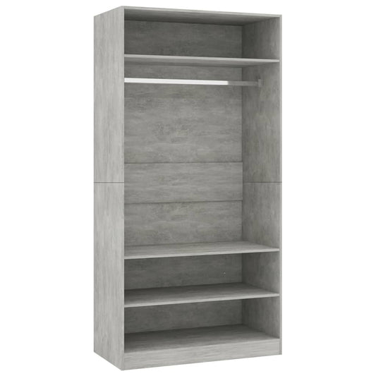 vidaXL Ντουλάπα Γκρι του Σκυροδέματος 100 x 50 x 200 εκ. Μοριοσανίδα