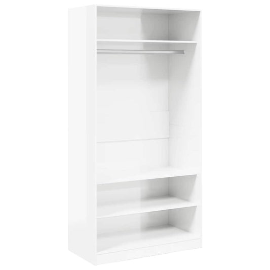 vidaXL Ντουλάπα Γυαλιστερό Λευκό 100 x 50 x 200 εκ. από Επεξ. Ξύλο