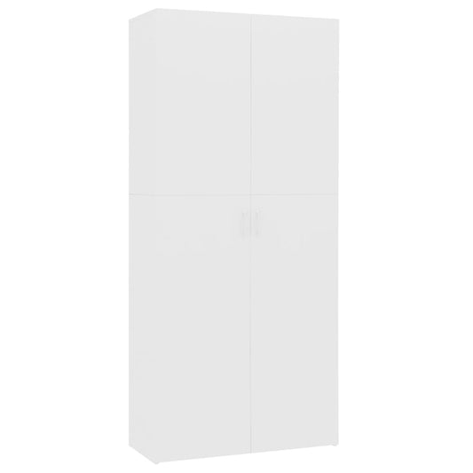 vidaXL Παπουτσοθήκη Λευκή 80 x 35,5 x 180 εκ. από Επεξ. Ξύλο