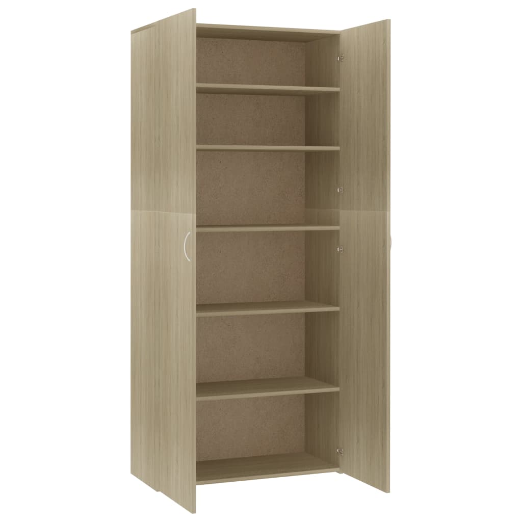 vidaXL Παπουτσοθήκη Sonoma Δρυς 80 x 35,5 x 180 εκ. από Επεξ. Ξύλο