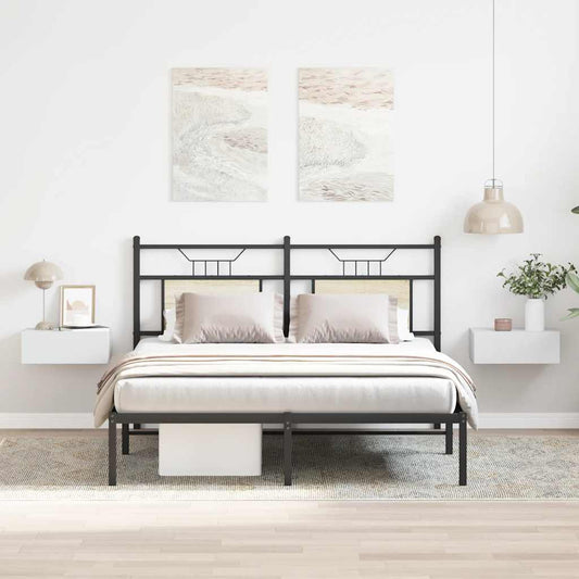 vidaXL Κομοδίνα Κρεμαστά 2 τεμ. Λευκά 40 x 30 x 15 εκ. Επεξ. Ξύλο